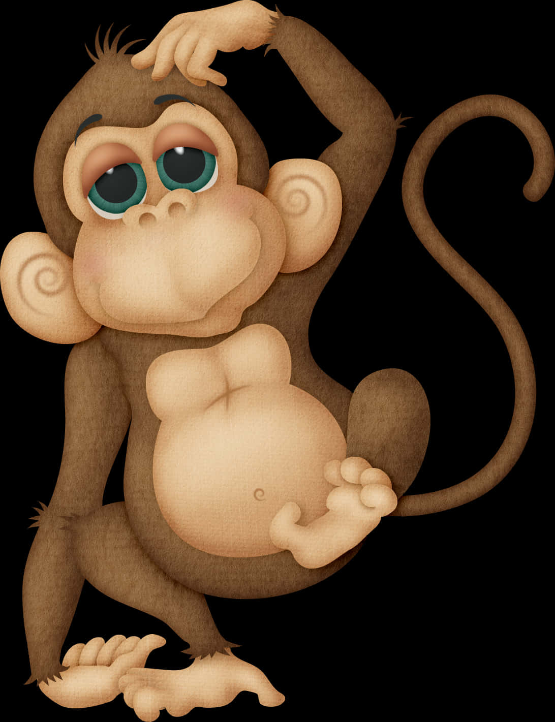 קוף מצויר סקרן טפט
