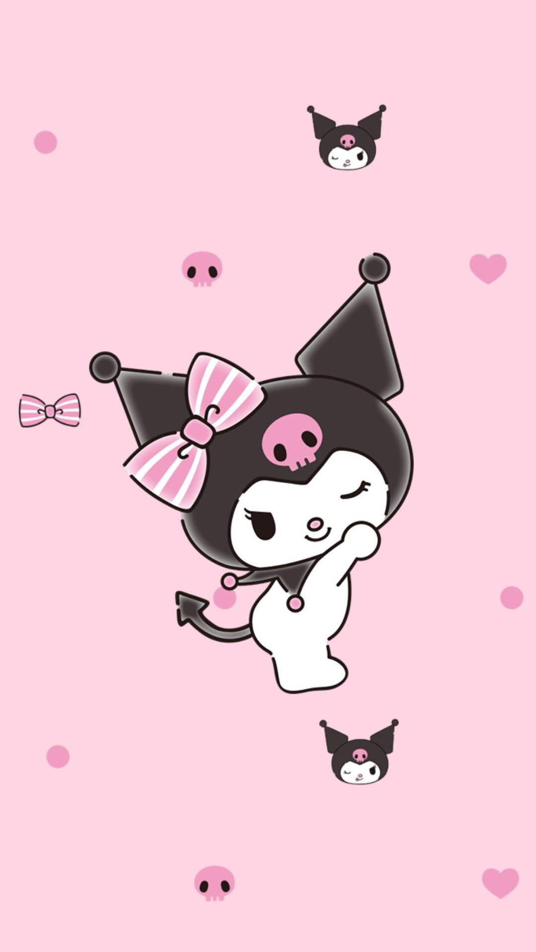 קורומי ממי מלודי על רקע ורוד — Sanrio GIF טפט