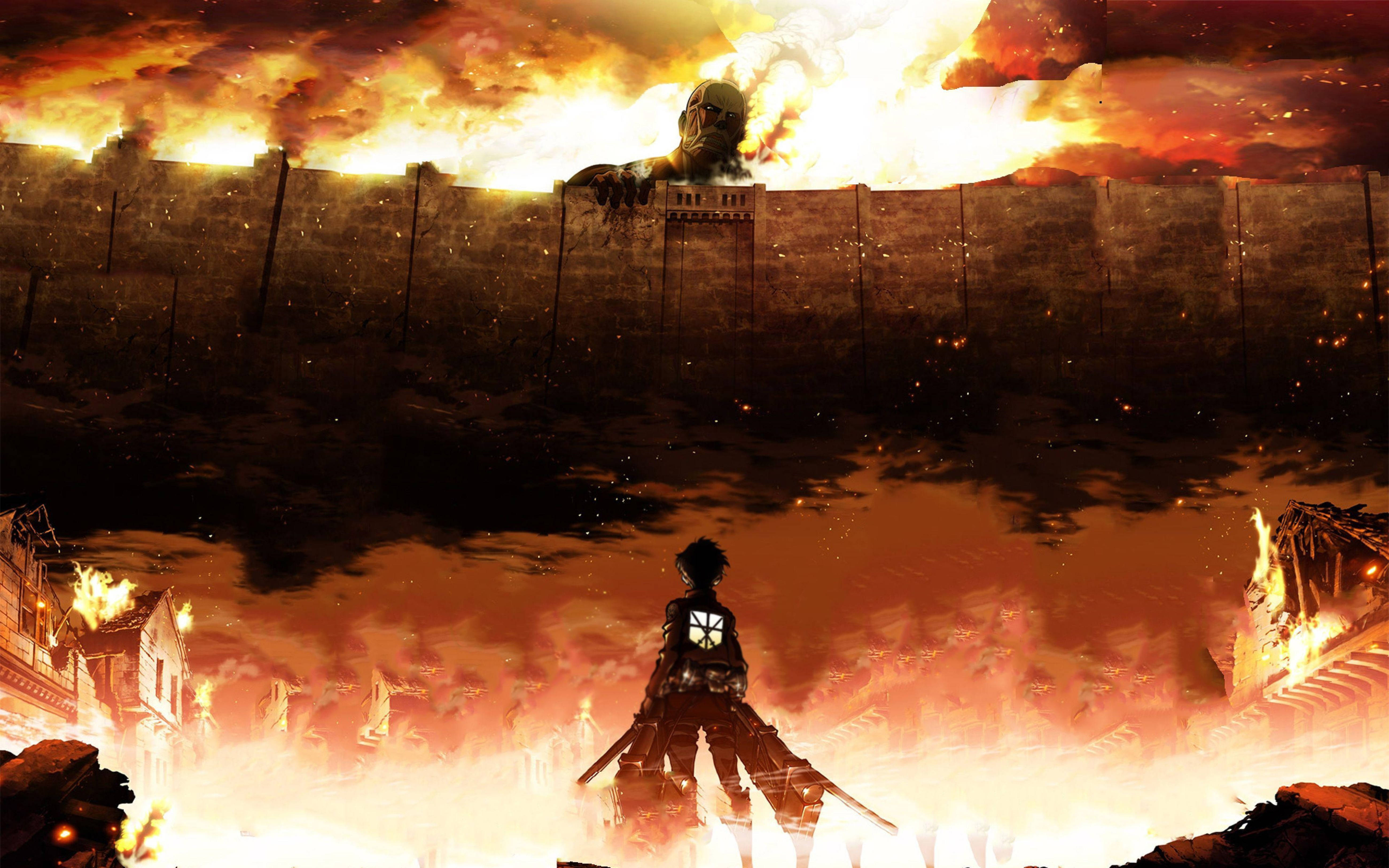 רגע עוצמתי מ-Attack on Titans 4K, עם ארן בצורת טיטאן הקיטור