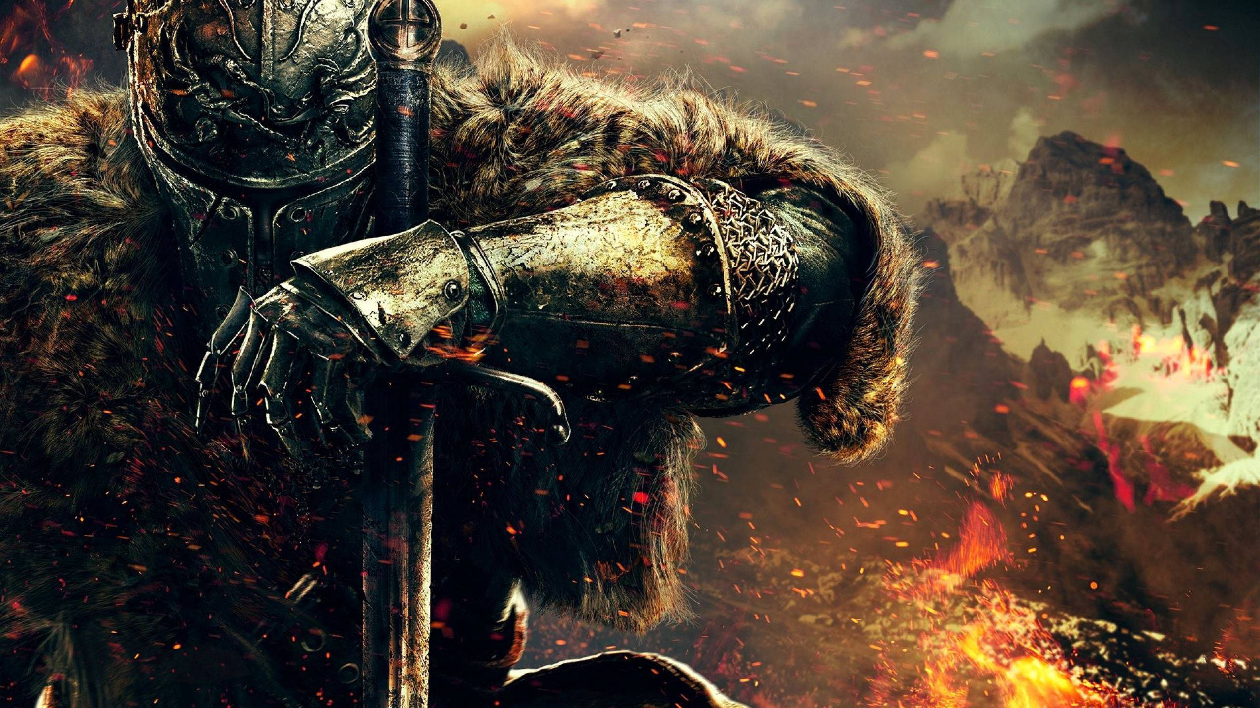 רקע גיימינג 1440p של אביר Dark Souls טפט