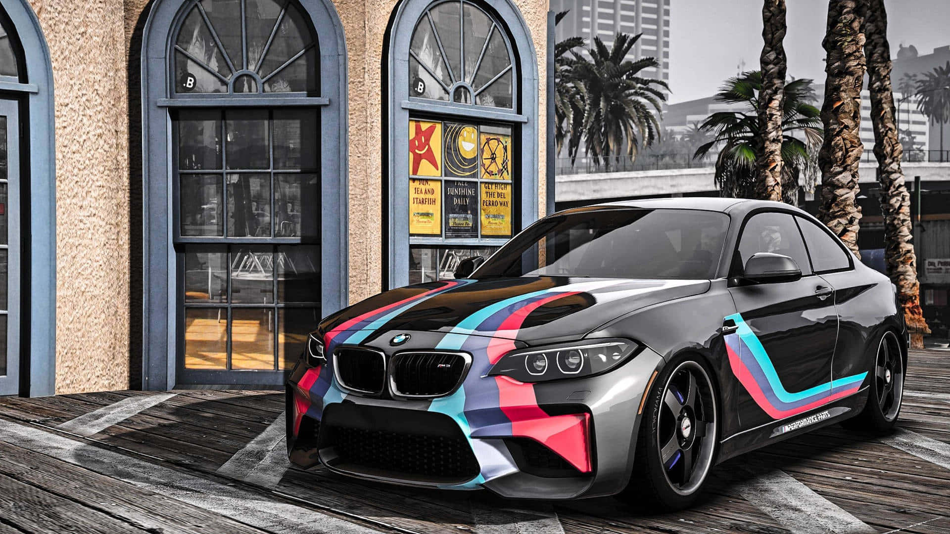 רקע שחור של BMW M2 1920x1080 מסדרת M טפט