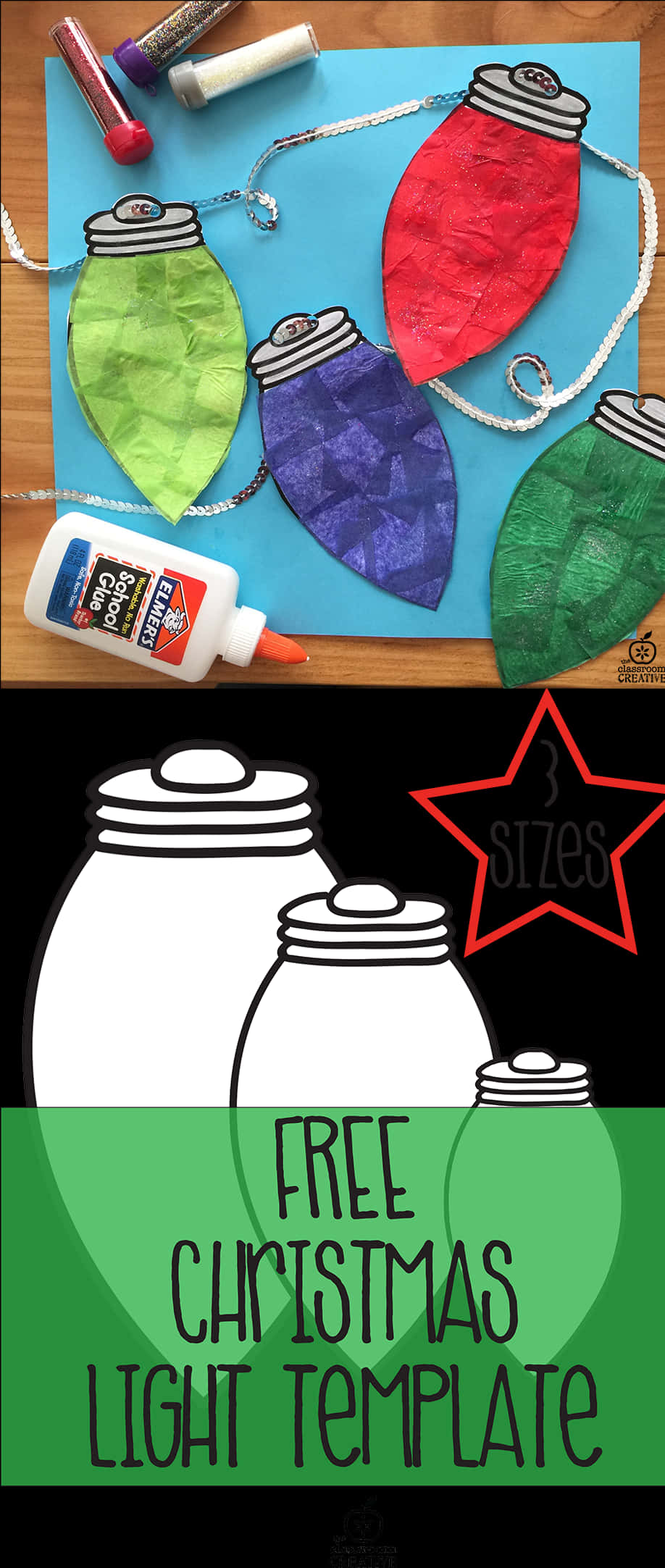 תבנית יצירה של אורות חג המולד טפט
