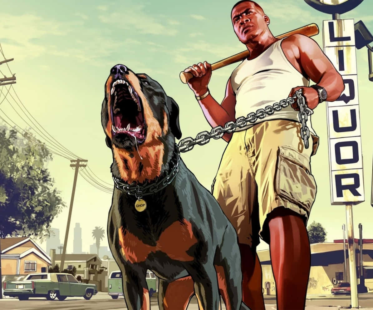 תמונה מגניבה ומפחידה של כלב מ-GTA טפט
