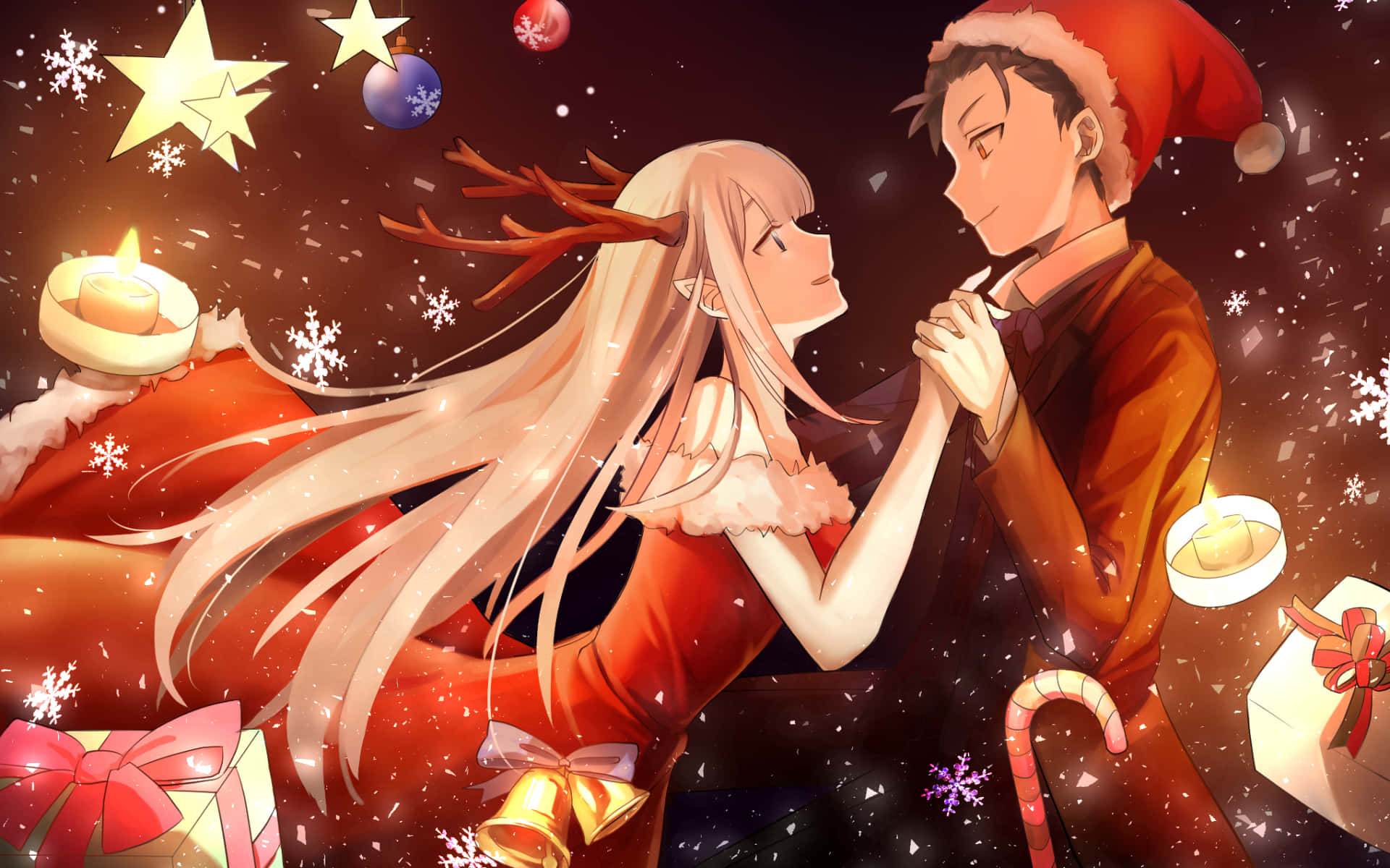 תמונת זוג חג מולד מאנימה Re: Zero טפט