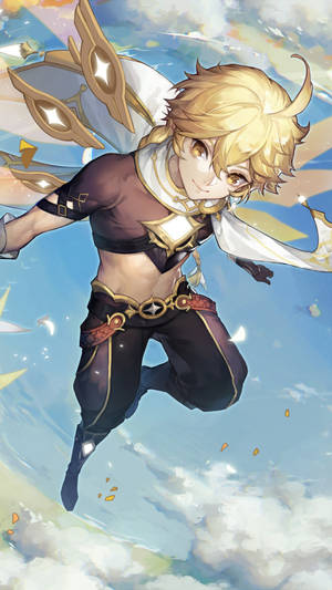 Aether עף Genshin Impact טלפון — Genshin impact טלפון טפט