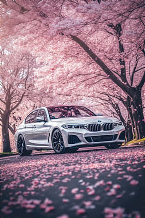 BMW, פריחת דובדבן, אביב, אסתטי, טפט רכב, פרחוני, שליו, רגוע, טבע, רכב יוקרה — אסתטי טפט