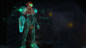 Metroid Dread — כחול ניאון טפט