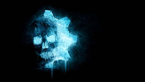 גולגולת כחולה 4K של Gears 5 — כחול כהה אסתטי טפט