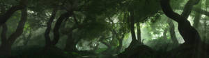 יער לצגים כפולים ברזולוציית 3840x1080 HD