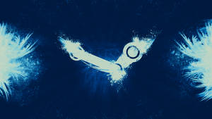טפט לוגו Steam עם צבע לבן 4K.