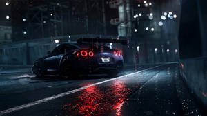 ניסאן GT-R כחול כהה 4K