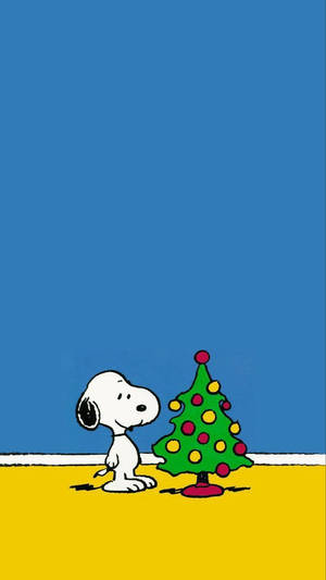 רקע מובייל של סנופי עץ חג מולד