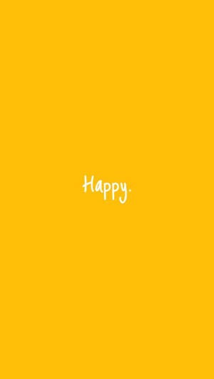 פסטל צהוב חמוד עם הכיתוב Happy — אסתטיקה צהובה פסטלית טפט