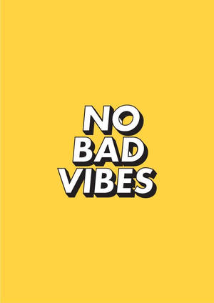 ציטוט אסתטי בצהוב פסטל - No Bad Vibes — אסתטיקה צהובה פסטלית טפט