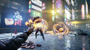 טפט של צילום מסך ממשחק Ghostwire Tokyo — 고스트와이어 도쿄 טפט
