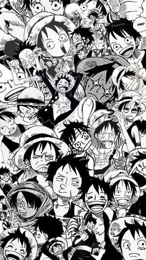 קולאז' מנגה של לופי מטלפון One Piece