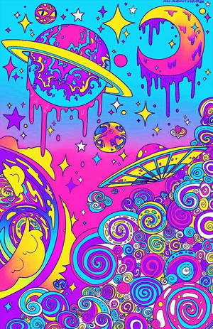קוסמי טריפי אסתטי — ירח אסתטי טפט