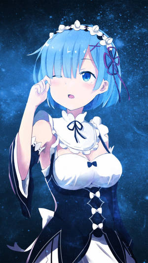 רקע טלפון גלקסי עם רם מ-Re:Zero — גלקסי פון טפט