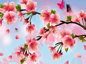 רקע פריחת הדובדבן — פריחת הדובדבן טפט