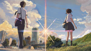 שני עולמות האנימה Your Name 2016 — אנימה זוג טפט